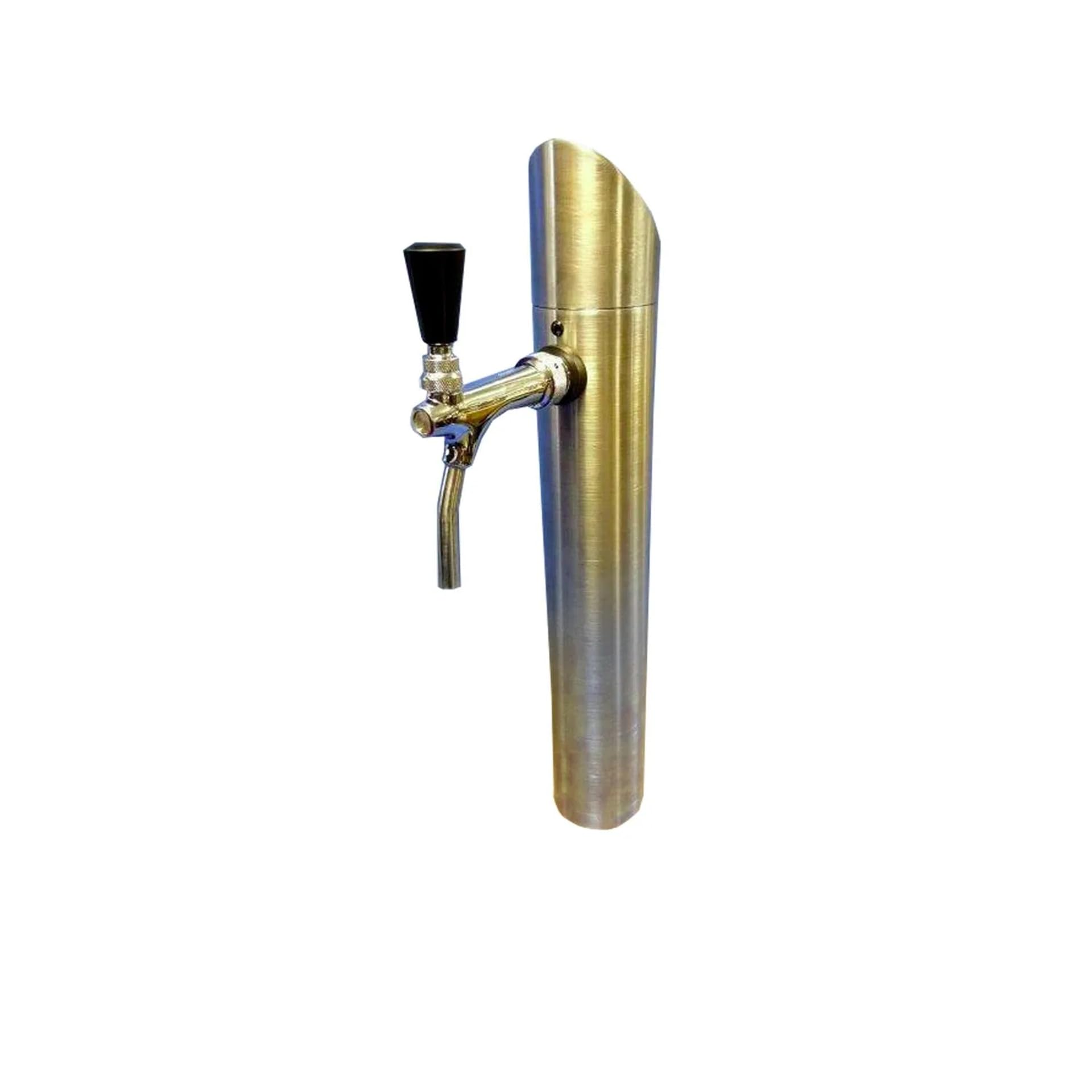 Colonne de Bar Tireuse à Bière Modèle Tower TIN Or Résistante aux Rayures, 1 Voie, Hauteur 51 cm, Diamètre 80 mm, Équipement Pro pour Bars Restaurants