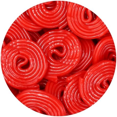 Broadway Strawberry Wheels Licorice Candy, 2 Pound Bulk Bag, Red Licorice Wheels