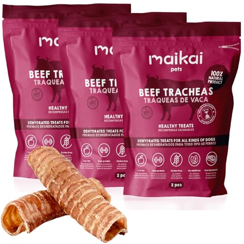 Maikai Chuches Para Perros 100 Naturales Pack 3 X 2 Tráqueas Ternera Snack Para Perros Todas Las Edades Premio Para Cachorros Dieta Barf Producido En España