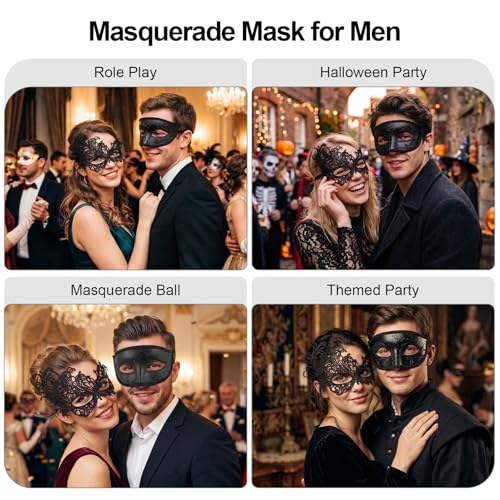 Image of Exlinonline Lace Masquerade Mask Elastic,Fit for Adult,Soft Gentle Material,Specially For Costume,Thememed Party