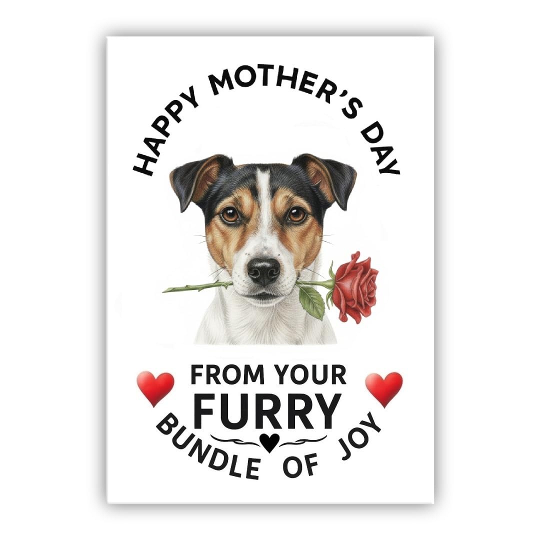 Mother’s Day Dog Card – Pet Mothers Day Greeting Card from the Dog - “Happy Mother’s Day” - Many Breeds Available (• Jack Russel Terrier) — image 1