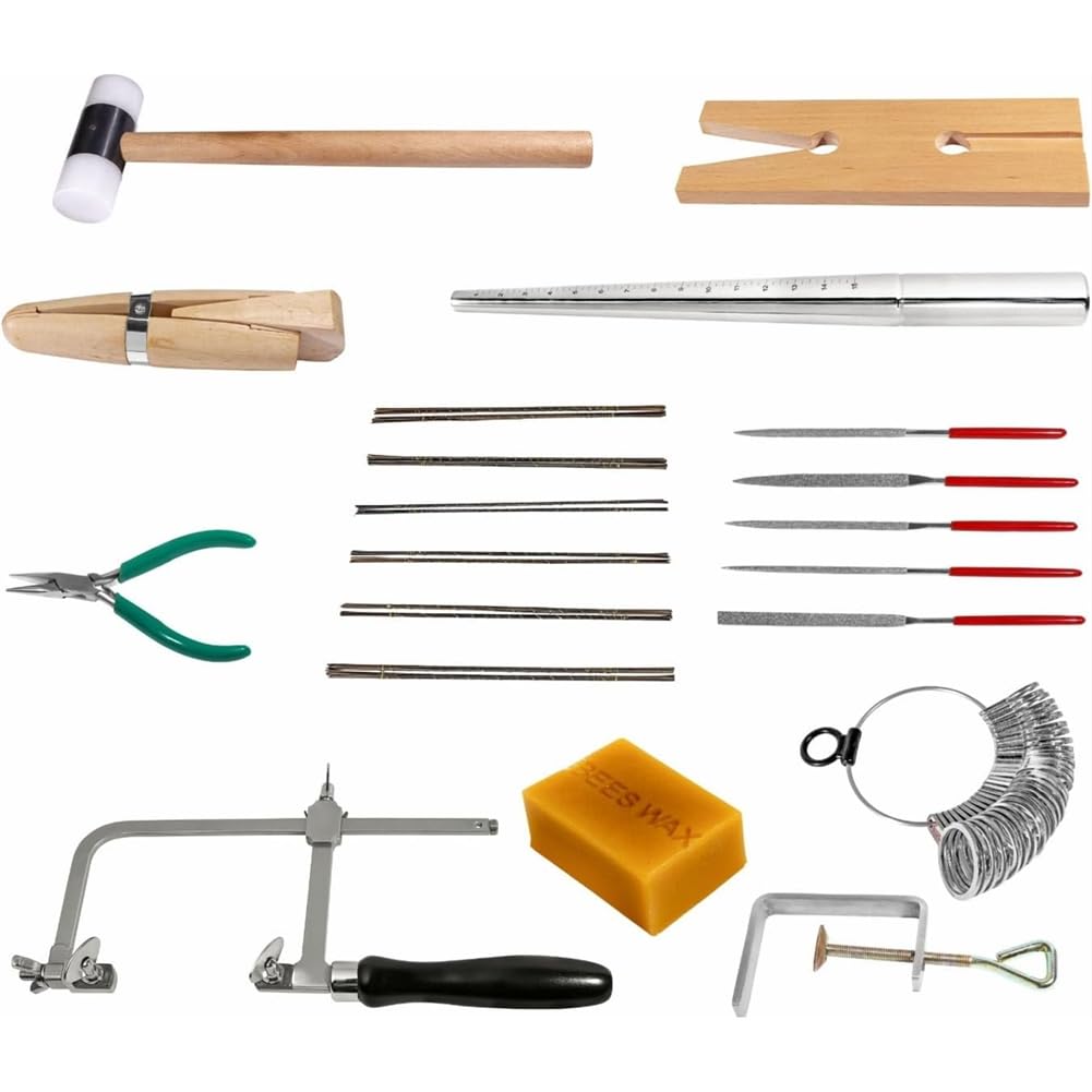 Hndhbfgrt Jewelers Tools Set Ring Sizer Mandrel Measuring Tool Jeweler'S Mallet Hammer Stick for Jewelry Making