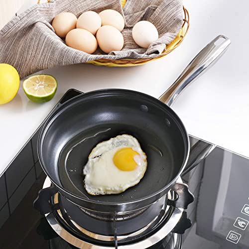 Velaze Topfset Induktionsherd, 8-teilig Kochtopf Set mit Antihaft Bratpfanne, Topf Set Induktion mit Glasdeckel, Edelstahl Töpfe Set für alle Herdarten und für verschiedene Kochbedürfnisse – Bild 6