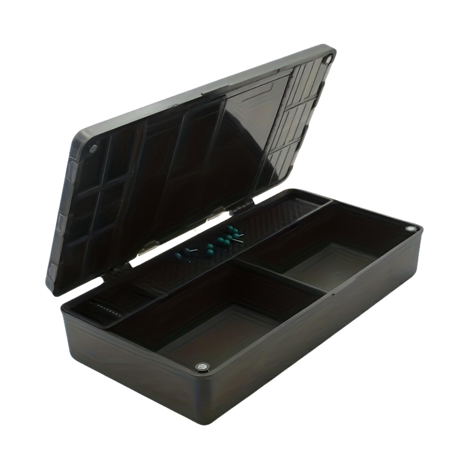 Caja de aparejos de pesca con pasador de aparejo, caja de almacenamiento de aparejos de pesca, contenedor de accesorios de pesca, caja de almacenamiento fácil de transportar