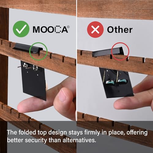 MOOCA Plain 2 x 2 in Black Hanging Earring Cards Holder for Ear Studs, Velvet Plastic Display Earring Card Holder, 100 Pieces 5