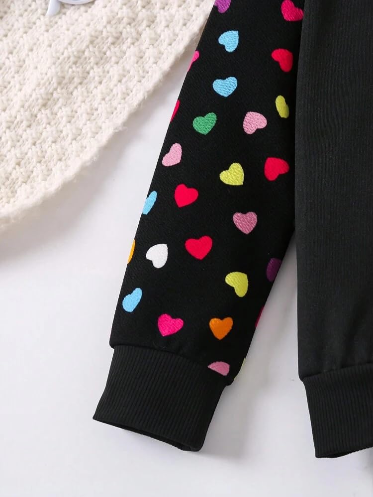 Image of Tagas Girl's 2 Piece Outfits Heart Print Long Sleeve Crewneck |||| Two-Piece Set FOR GIRLS ||girls dress||(GTP-75)