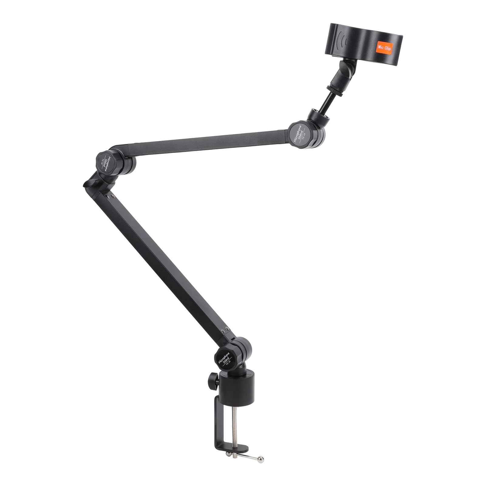 Supporto per Microfono da Tavolo Regolabile a Doppio Braccio, Braccio per Microfono con Rotazione di 360° per con Morsetto Antiscivolo, capacità di Carico di 1,5 Kg