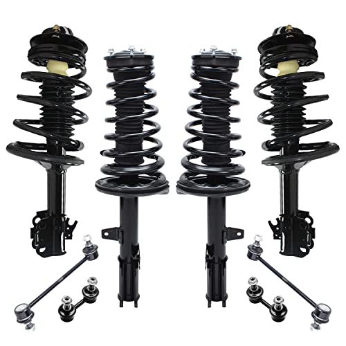 Image of Detroit Axle - 8pc Struts Sway Bars Kit for 1992 1993 1994 Toyota Camry [2.2L], Front and Rear 4 Struts & Coil Spring Assembly 4 Stabilizer Sway Bar Links Replacement Suspension