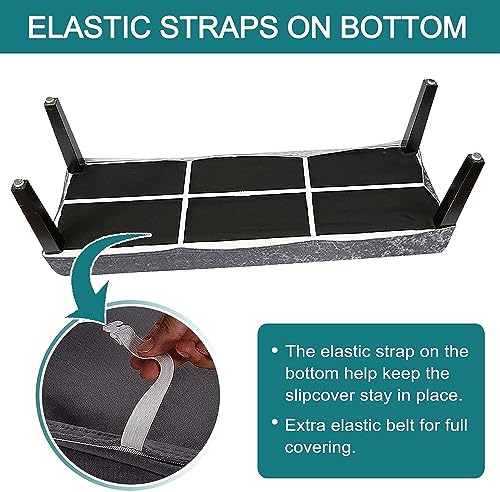 Funda de banco comedor elástica que protege banquetas tapizadas 7