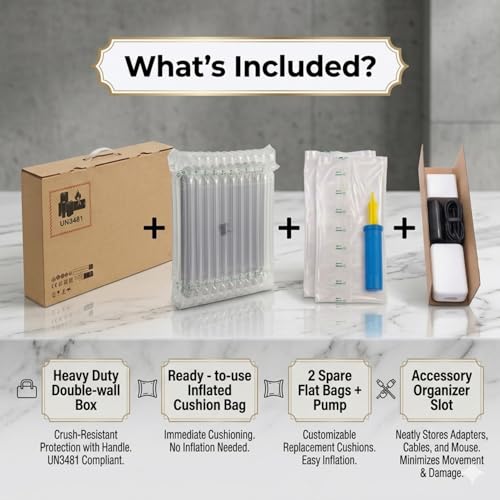 Caja de envío para portátil de 14-16 pulgadas con kit de bolsas de aire 5