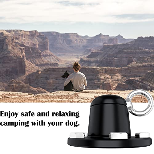 Dog Tie Out Stake Anchor, 360° Swivel Dog Tie Out Cable Runner For Yard Camping (Black) #TOP1