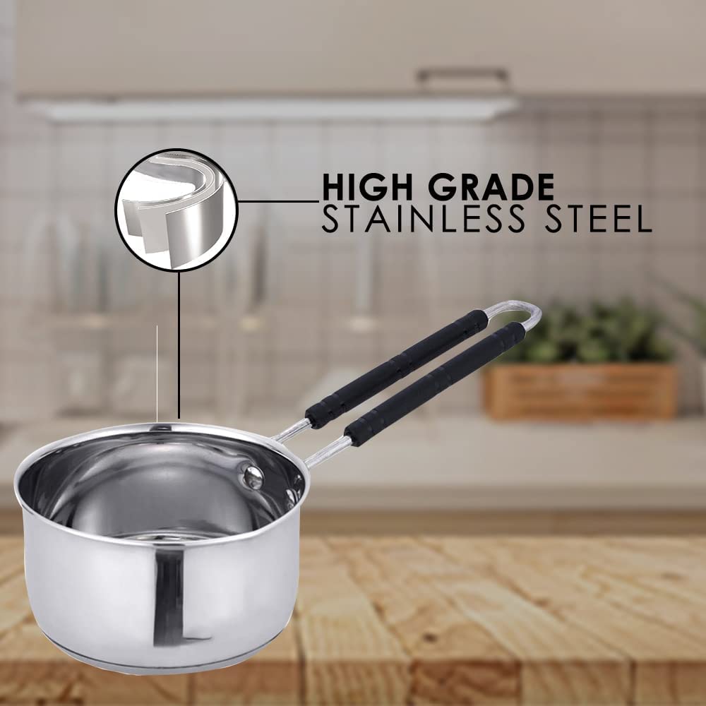 Gyou Stainless Steel Flat Bottom Saucepan for Kitchen, with Handle, Pack Set of 2 pcs Combo Restaurant Cooking & Heat Proof Handle, (Flat Bottom 1000ml,1500ml, Sauce Pan Set of 2) Gyou Stainless Steel Flat Bottom Saucepan for Kitchen, with Handle, Pack Set of 2 pcs Combo Restaurant Cooking & Heat Proof Handle, (Flat Bottom 1000ml,1500ml, Sauce Pan Set of 2)