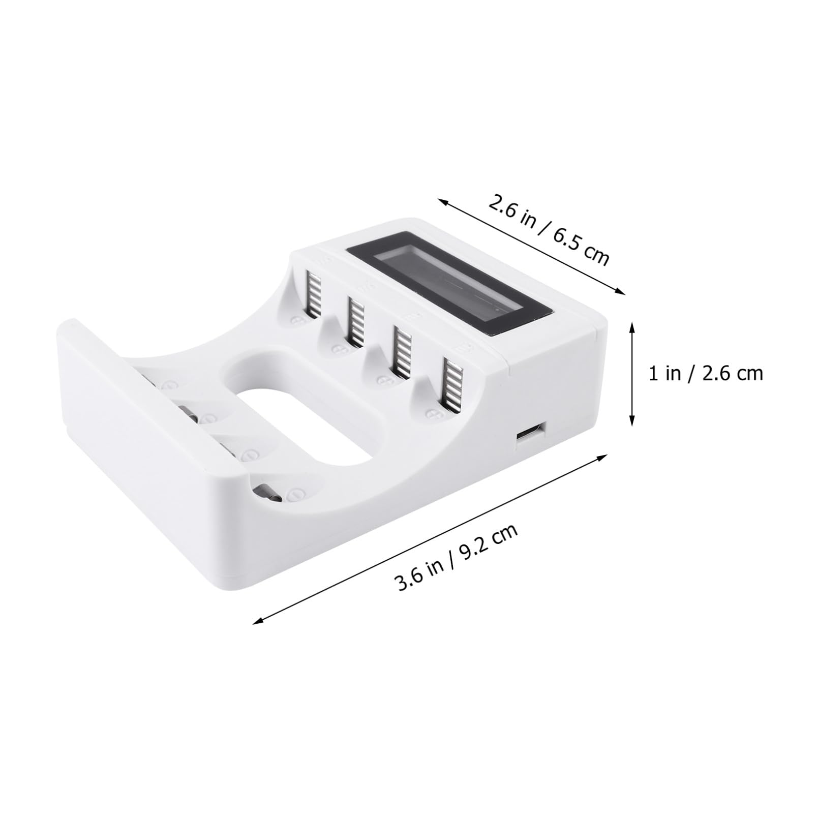 jojofuny 2piezas Cargador De Baterías Recargables LCD De Bays Cargador USB Pantalla Inteligente para Baterías AA AAA Detención Automática y Estado De Carga Individual
