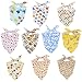 MEWTOGO 10 Pack Dog Bandanas - Washable and Reversible Triangle Cotton Dog Bibs Scarf Assortment Suitable for Puppy Small and Medium Pet