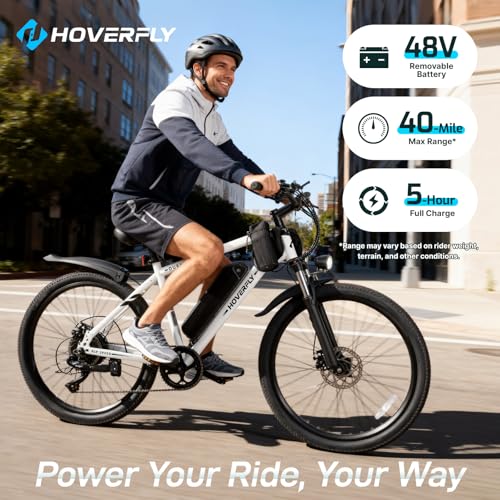 HOVERFLY OUREA 26″ Electric Bike for Adults, 750W Peak Motor