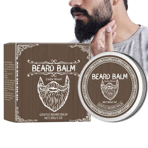 Baume à Moustache - Soin Hydratant Barbe 30g,Crème Stylisant Santé Poils Visage Controle Frisottis Soin Après-Rasage Routine Quotidienne Rituel Toilettage