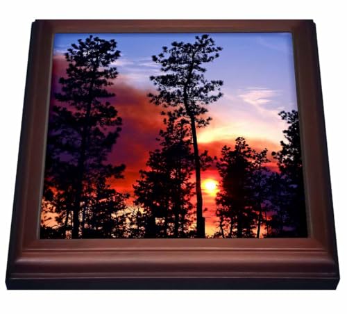 8x8 Trivet 6x6 Ceramic Tile - Photograph of a Smoky Sunset
