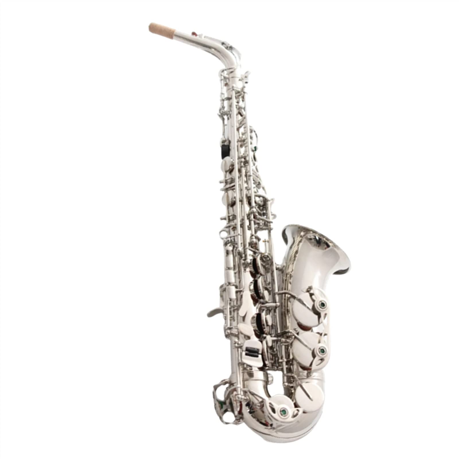 HCZKIUJY Saxophones Silver Alto Saxophone E Flat Saxophone Instrument Hand Carving Pattern Alto Sax