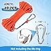Water Floating Lifesaving Rope - Professional Throwing Rope Line, Pool Life Preserver Ring Rope, Durable Polypropylene Rope for Swimming Small Boating Kayak Inflatable Boat (Orange)