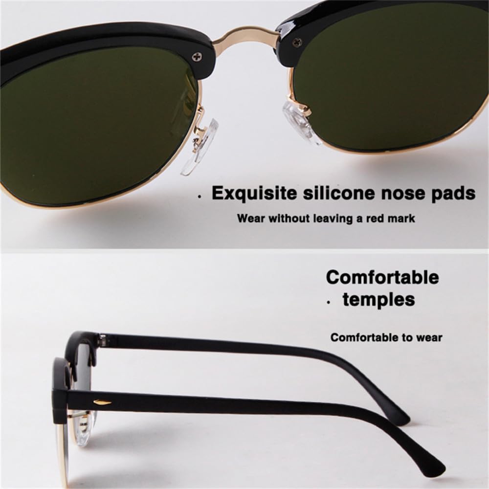 Occhiali da sole quadrati con rivetto a mezza montatura Occhiali da sole da donna retrò da uomo rotondi Leopard Driving Occhiali da sole con paralume UV400