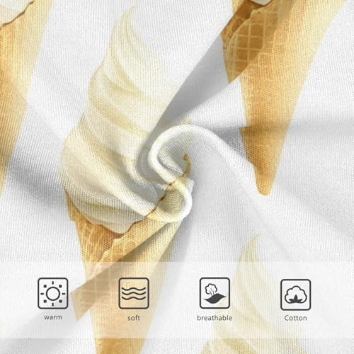 Cotton Toddler Underwear Floral Realistic Ice Cream Cone White Panties for Girl Colorful Briefs Kids Undies 2t3