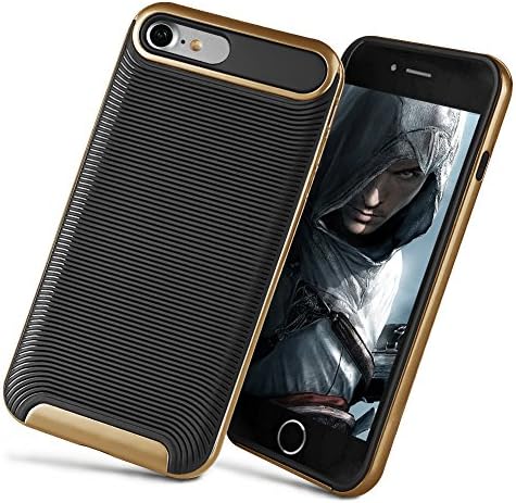 iPhone 7 Case, HeeBin Modern Slim Ripple Design better Shock - Absorption & Scratch - Proof For Apple iPhone 7 - Gold