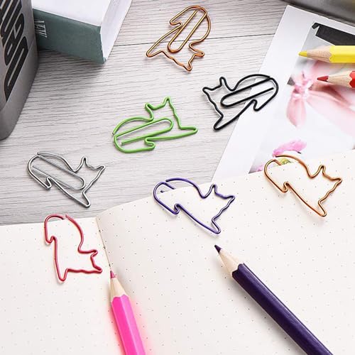 BDSHUNBF 100 Stück Büroklammern,Paper Clips, Büroklammern Motiv Cartoon Bunte Tier Design Büroklammern,Colourful Animal Design Paper Clips,Bunt Aktenklammern Set,Büroklammern Bunt Cartoon Bookmarks