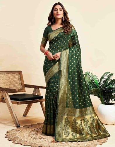 Image of C J Enterprise Women's Banarasi Saree Pure Kanjivaram Style Silk Saree With Blouse Piece for Wedding (Pari-160)