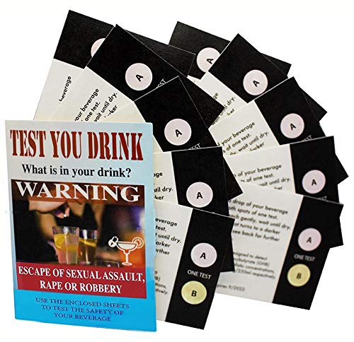 Test You Drink Kit 10 Strips - 20 Tests. Test Date Rape Drug Detection. Test GHB - Ketamine for Personal Safety