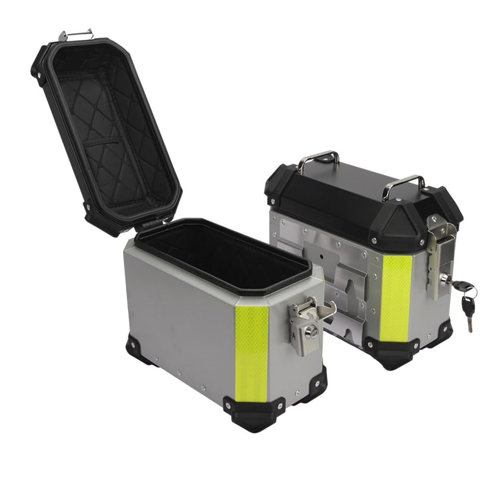 Boîte Latérale De Moto en Alliage D'aluminium 18L Coffre Latéral Moto Valise À Dégagement Rapide Côté Boîte De Rangement Sacoches De Selle avec Verrouillage De Sécurité