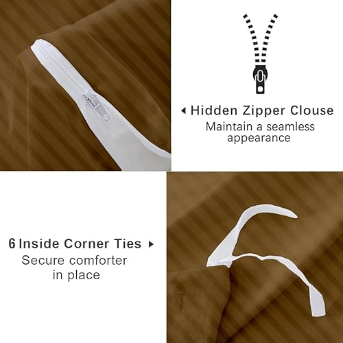 Miniatura 10 de ARlinen Juego de funda de edredón tamaño King de 120 x 98 pulgadas, funda de edredón blanca de 3 piezas (1 funda de edredón + 2 fundas de almohada),