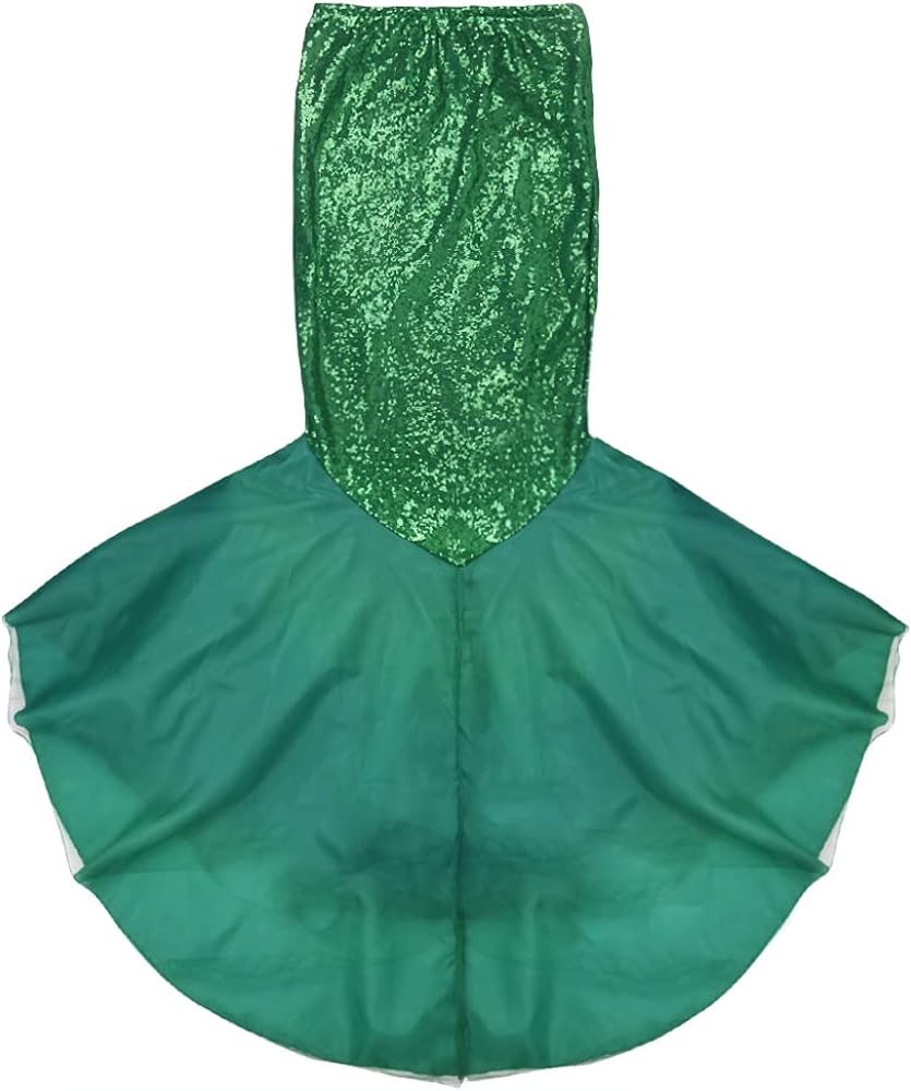 Choomomo Womens Sequins Mermaid Costume Halloween Party Cosplay Fancy Drress Long Tail Skirts