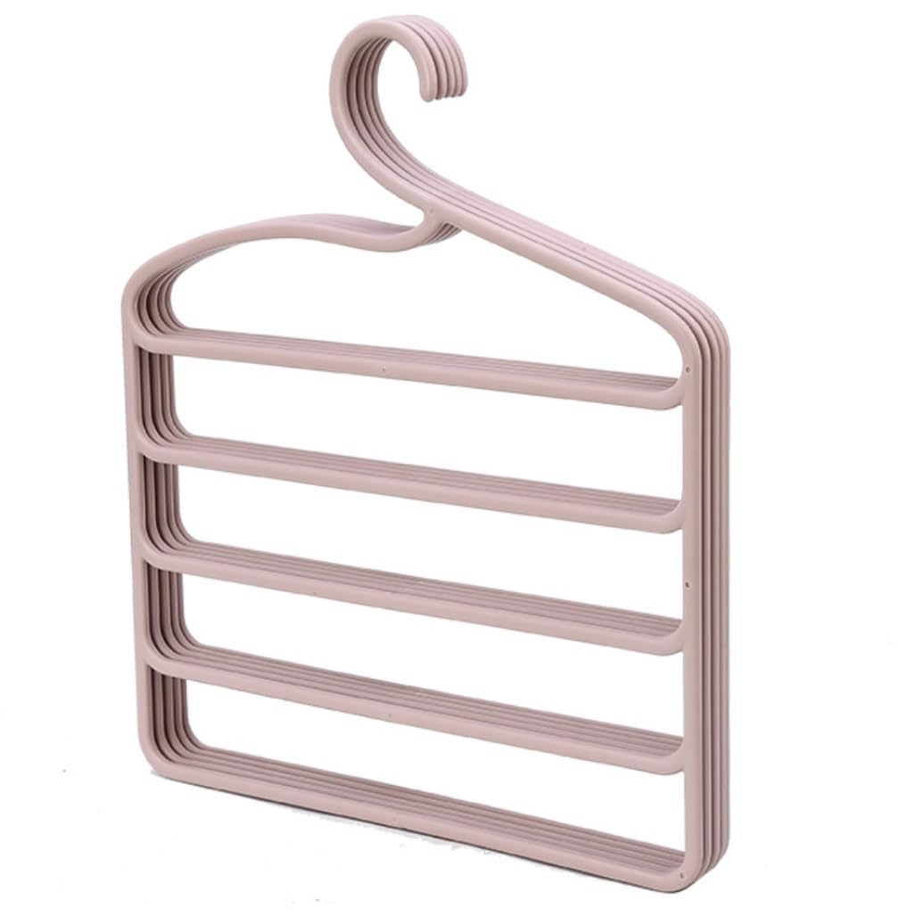 Percha De Plástico Antideslizante con Rodamiento De Carga Fuerte, Estante Multifuncional para Pantalones para Colgar Ropa, Calcetines, Sujetadores, Bufandas para Sudadera(Pink,5pcs)