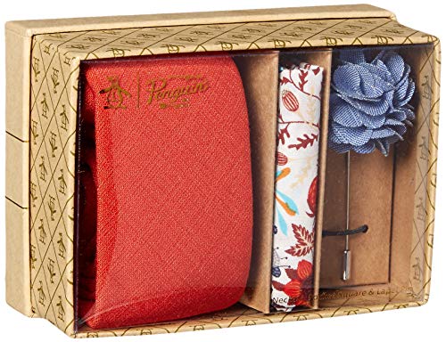 Original Penguin Men's Messner 3-Piece Solid Tie, Pocket Square & Lapel Pin Box