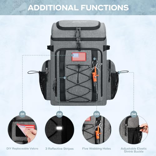 Image of Maelstrom 35 /50 Can Insulated Backpack Cooler, Leakproof Soft Lunch Ice Bag | Keeps Food Cold For 16h, Peva Liner, Durable Nylon, Ergonomic Padding. Perfect For Men, Women, Camping, Beach, Hiking, Travel