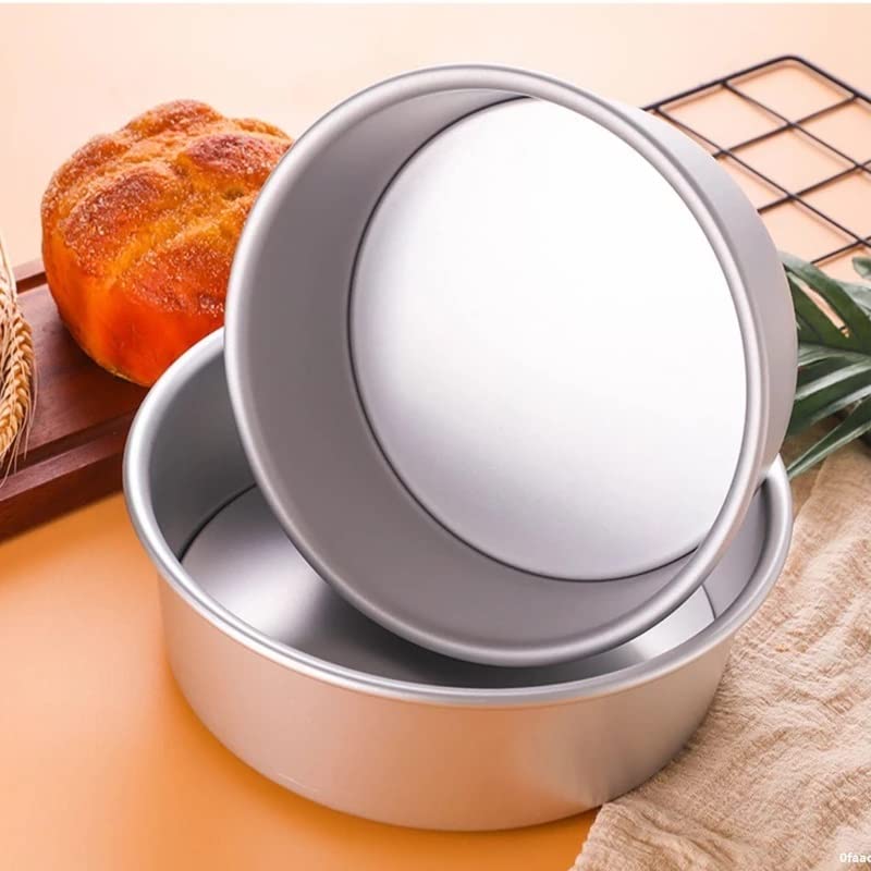 Juego de moldes para pasteles redondos de 4/6/8 pulgadas con parte inferior extraíble Juego de moldes para pasteles de gasa de aleación de aluminio Herramientas de latas para pasteles redondos de 3 n