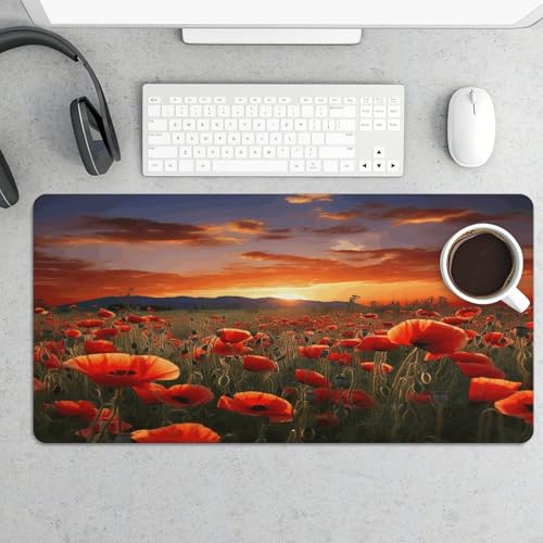 Red Poppy Field Desk Pad con Base Antideslizante miniatura 5