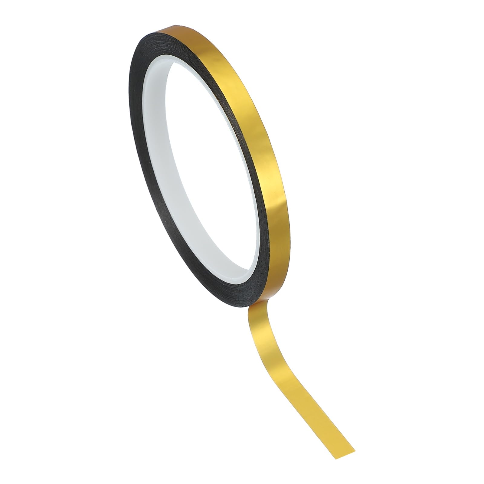 PATIKIL Metalized Polyester Film Tape 8mm x 50 Meters, Metallic Decor Tape Matte Gold Adhesive Mirror Tape for Detailing Accent Wall Graphic Arts Boat Trim Walls