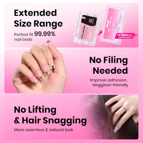 Image of Beetles Flat-X Soft Gel Nail Tips, Short Coffin, 640Pcs, 16 Sizes