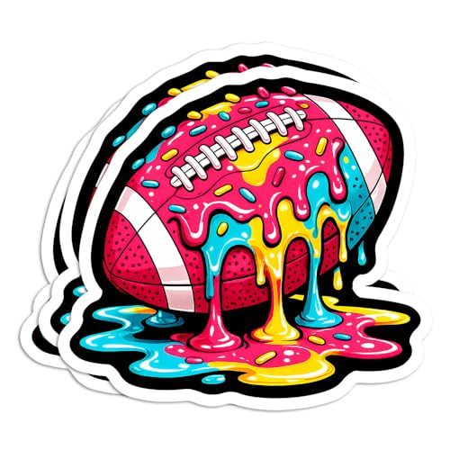 (3 Pcs) 3 Inches Football Drip Ice Cream Lineman WR QB RB Stickers, Football Drip for Boys Young Men...