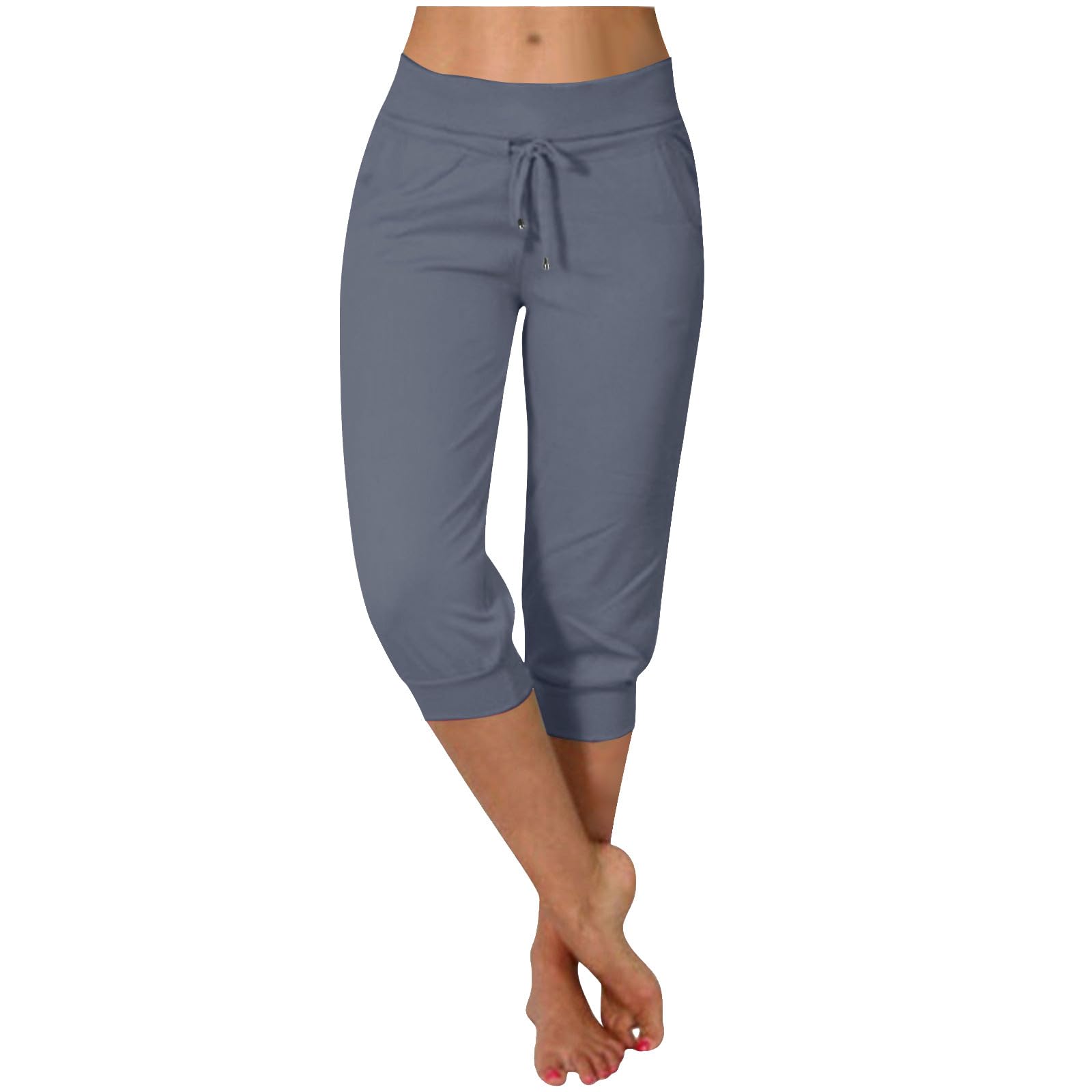 TANGNADE Capri Pants for Women Lightweight Capris Sweatpants Summer Casual Athletic Cropped Joggers with Pockets Gym Clothes — view 21