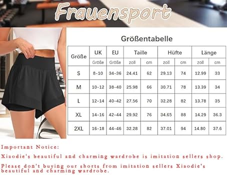 Tincini Shorts voor dames, zomer, sportshorts, korte broek, 2-in-1 hardloopshorts, fitness, sportbroek, hardlopen, yoga, joggen, casual, elastisch, sneldrogende shorts, B zwart, XXL