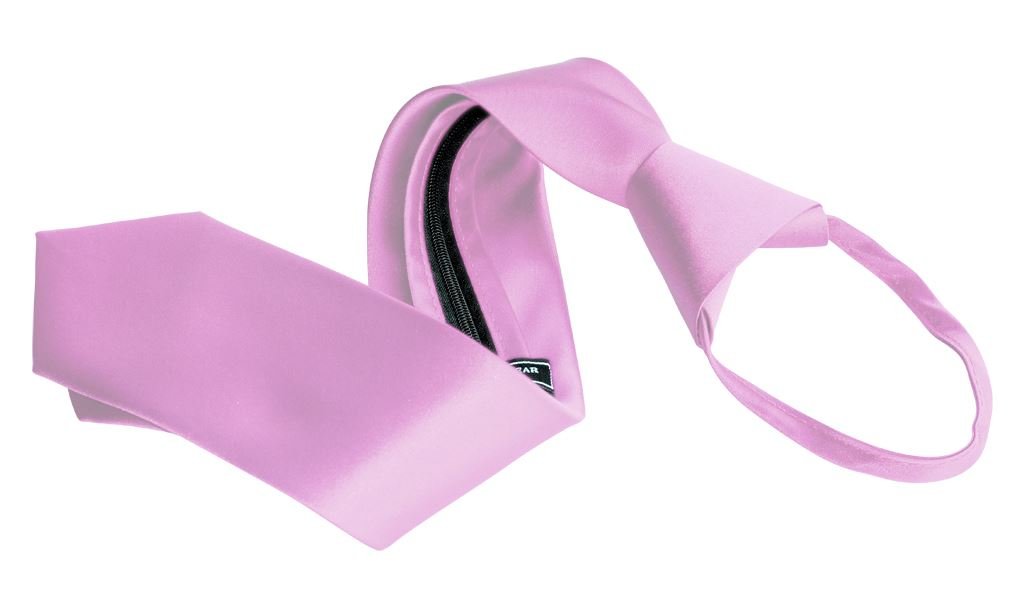 Romario Manzini Men's Zipper Tie Neckwear Collection - Pink