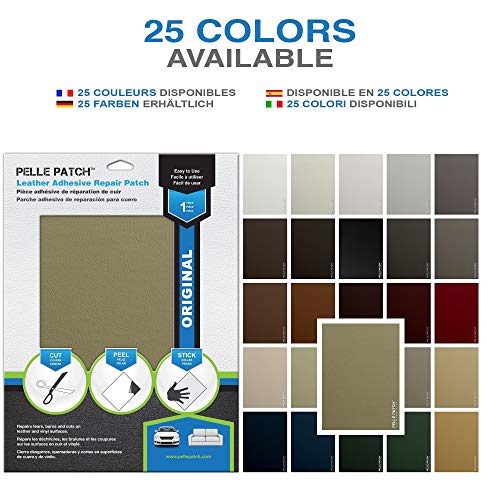 Pelle Patch - Leather & Vinyl Adhesive Repair Patch - 25 Colors Available - Original 11x16 - Beige-Yellow