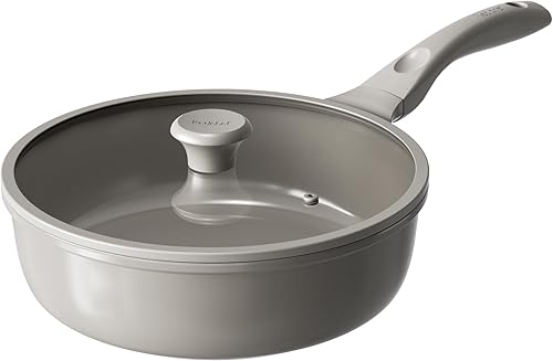 Miniatura 1 de Redchef Sartén de cerámica profunda con tapa, sartén antiadherente, compatible con todas las placas de cocina, asas que se mantienen frescas, sin