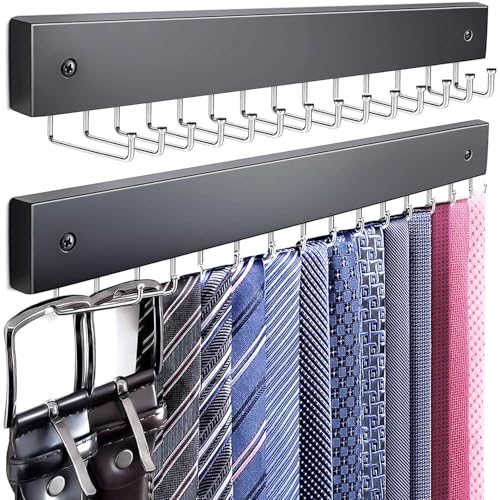 KEOAMG Wall Mounted Tie Rack 2-Pack