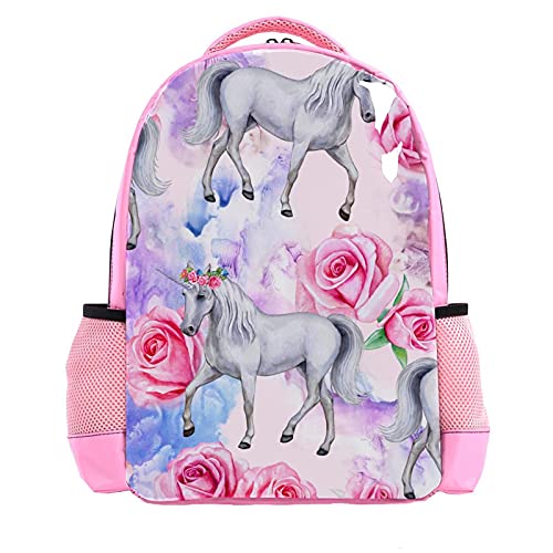 Sac à dos pour enfants rose et noir cartable école primaire sac à dos d'élèves multicouche