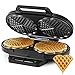 MONXOOK Waffeleisen für kuchenartige, 1200W Waffeln waffeleisen zweier, doppelte Antihaftbeschichtung Waffelmaker Waffeleisen für klassische Herzwaffeln,Schwarz