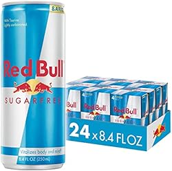 Red Bull Sugar Free Energy Drink with 80mg Caffeine plus Taurine & B Vitamins, 8.4 Fl Oz, 6 Packs of 4 Cans (P