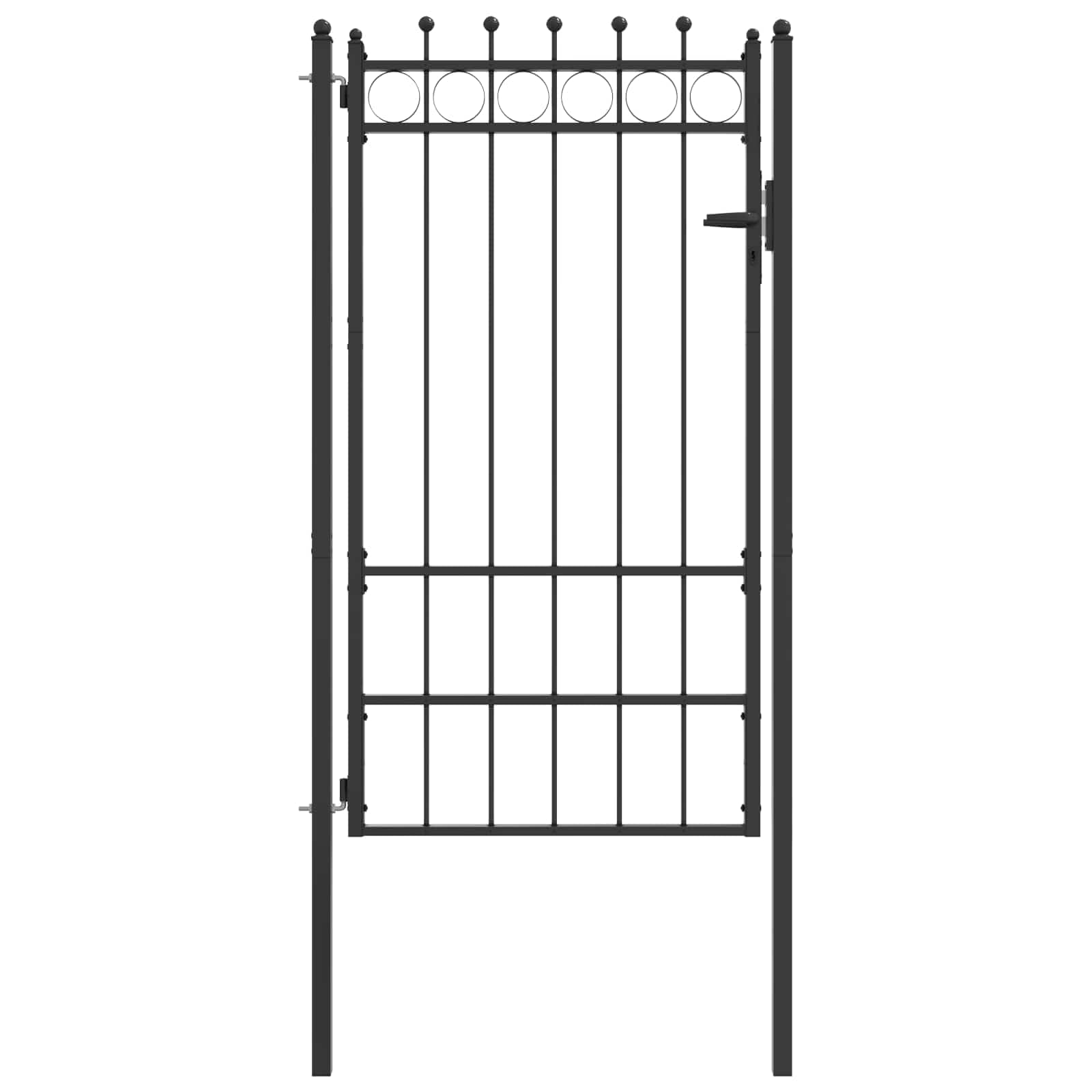 vidaXL Fence Gate HORST 100 x 175 cm Metal Black Lockable, Modern Fence Gate, Security Entry, Outdoor Barrier for Driveway Boundaries, Garden Access, Perimeter Protection, Metal